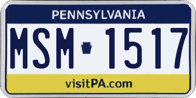 PA license plate MSM1517