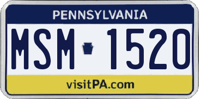 PA license plate MSM1520