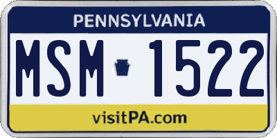 PA license plate MSM1522