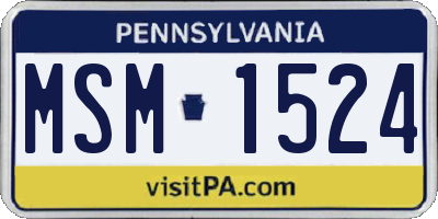 PA license plate MSM1524