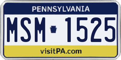 PA license plate MSM1525