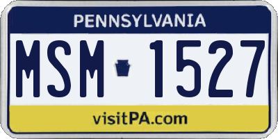 PA license plate MSM1527
