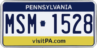 PA license plate MSM1528