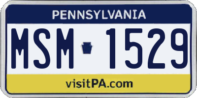 PA license plate MSM1529