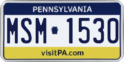 PA license plate MSM1530