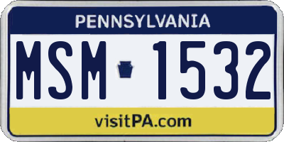 PA license plate MSM1532