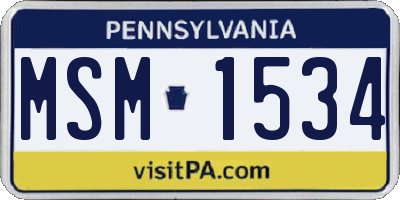 PA license plate MSM1534