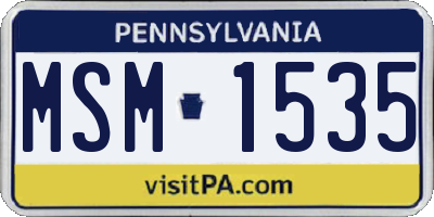 PA license plate MSM1535