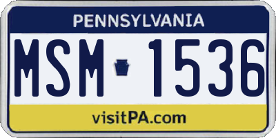 PA license plate MSM1536
