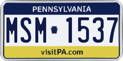 PA license plate MSM1537