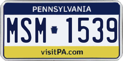 PA license plate MSM1539