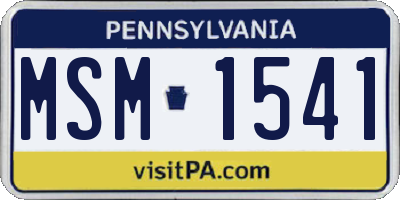 PA license plate MSM1541