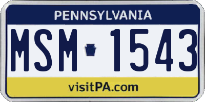 PA license plate MSM1543