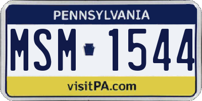PA license plate MSM1544