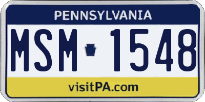 PA license plate MSM1548
