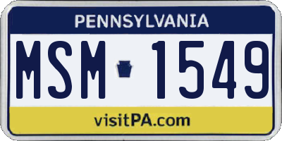 PA license plate MSM1549