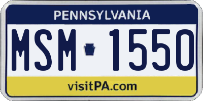 PA license plate MSM1550