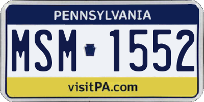 PA license plate MSM1552