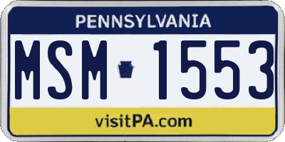 PA license plate MSM1553