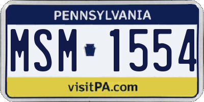 PA license plate MSM1554