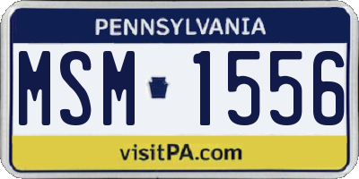 PA license plate MSM1556