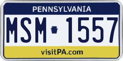 PA license plate MSM1557