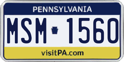 PA license plate MSM1560