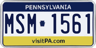 PA license plate MSM1561