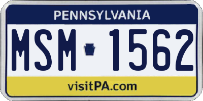 PA license plate MSM1562