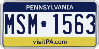 PA license plate MSM1563
