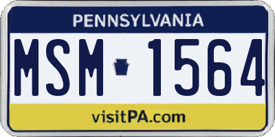 PA license plate MSM1564