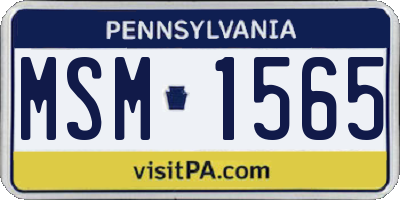 PA license plate MSM1565