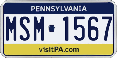 PA license plate MSM1567