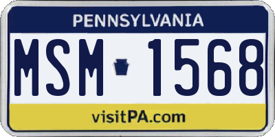 PA license plate MSM1568