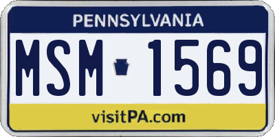 PA license plate MSM1569