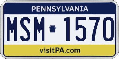PA license plate MSM1570