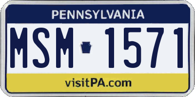 PA license plate MSM1571