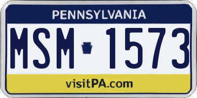 PA license plate MSM1573