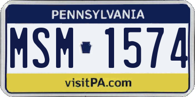 PA license plate MSM1574