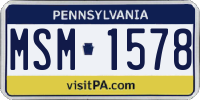 PA license plate MSM1578