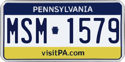 PA license plate MSM1579