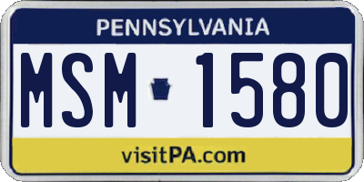 PA license plate MSM1580