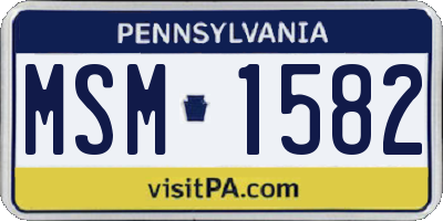 PA license plate MSM1582