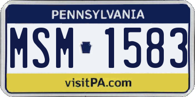 PA license plate MSM1583