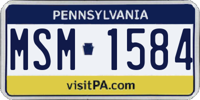 PA license plate MSM1584