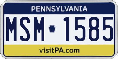 PA license plate MSM1585
