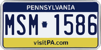 PA license plate MSM1586