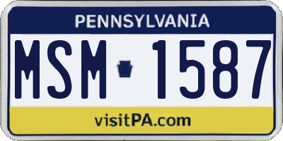 PA license plate MSM1587