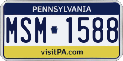 PA license plate MSM1588