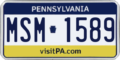 PA license plate MSM1589